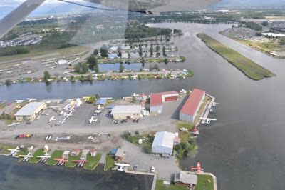 Alaska Airmen Headquarters at the bottom of the picture, next to the red plane.